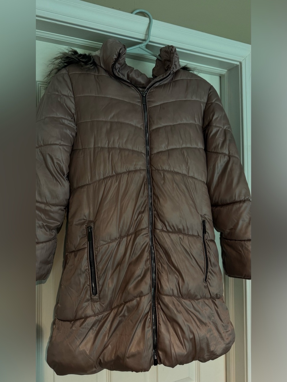 next Brown Quilted Puffer Coat with Hood